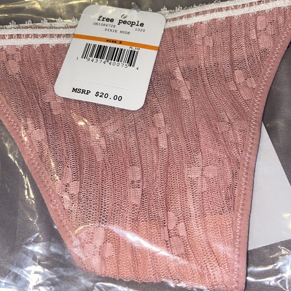 NEW! $20 FREE PEOPLE “Gabriella” Small Thong Underwear Pixie Nude - Picture 13 of 15